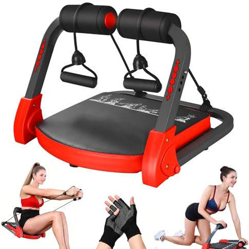 Core Appareil Abdominaux, Abdos Musculation Appareil, Core Abs Home Trainer 21-en-1, avec 4 Angles Ajustables, Inclut Cordes de Tirage, Gants, Adapté à Maison et Bureau, pour Abdominaux, Jambes, Bras
