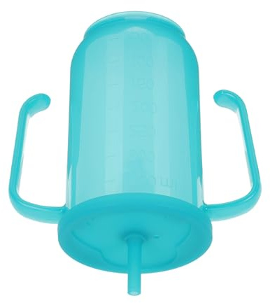 Hoement Tasse à Bec pour Personnes Âgées, Tasse à Anse Ergonomique en Plastique Léger, Gobelet Couvercle pour Régime Liquide, Aide la Boisson pour Patients Alités et Seniors