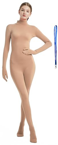 Full Bodysuit Womens Costume Without Hood Spandex Zentai Unitard Body Suit, Nude, XXL