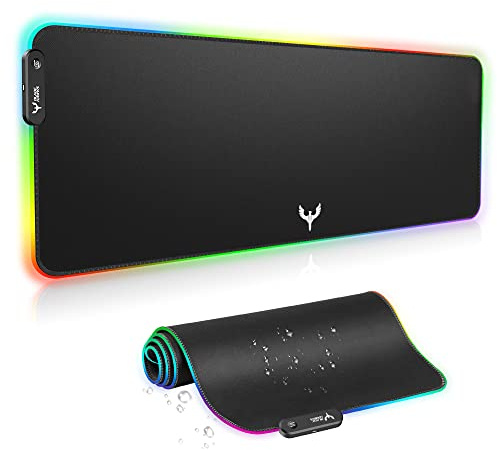 BladeHawks Extra Large RGB Gaming Mouse Pad-14 Light Modes, Extended Soft LED Mouse Pad, Anti-Slip Rubber Base, Computer Keyboard Mousepad Mat (31.5 x 12 Inch)