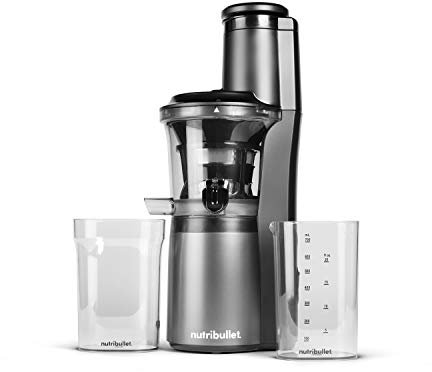 NutriBullet NBJ50300 spremiagrumi lento, acciaio legato di plastica dell'acciaio inossidabile, nero