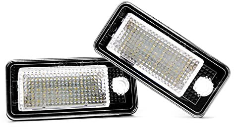 LIGHTWORLD24 LED Kennzeichenbeleuchtung 18 SMD LED Nummernschildbeleuchtung mit Canbus, Kennzeichenbeleuchtung für Au-di A3/S3 8P A3 A4/S4 A5 8F A6/C6 A8/S8 Q7 RS4 RS6