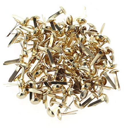 Mini-brads-Set 100-teilig Rund Brad-sortiment Zum Basteln Scrapbook Stempeln Pastellfarben Metall 5 5 X 11 Mm Golden