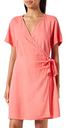 VERO MODA Damen Vmmymilo Wide Wrap Short Dress WVN Ga Wickelkleid, Georgia Peach, M EU