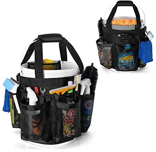HODRANT 5 Gallonen Eimer Werkzeug Organizer, Autowasch Eimer Caddy mit Anti-Fall Haken und Schnalle, Reinigungs Eimer Aufbewahrungs Tasche für Heim, Auto, Garten und Angelgeräte, Nur Tasche