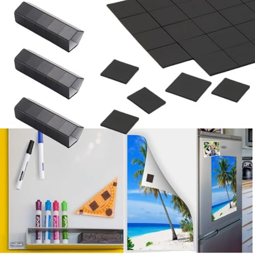 Aimant Autocollant,Plaque Magnétique,Aimant Adhesif,Autocollant Magnétique,Aimant Frigo,Aimants Tableau Magnétique,Plaquette Magnétique d'Aimant à Coller,pour Photos,Cartes Postales et Panneaux
