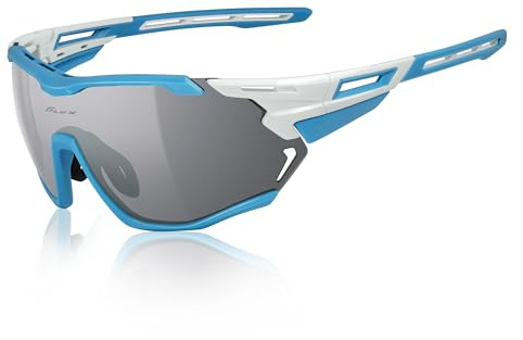 ICECUBE VENTURA High-Performance Sunglasses: Anti-Fog PC Lenses, Ventilated TR90 Frame, 100% UV Protection, Ideal for Sports and Cycling (White/Grey)