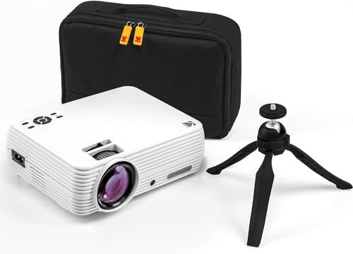 KODAK FLIK X4 Home Projector 4.0 LCD Compact Home Theater System Projects Up to 150” with 1080p Compatibility & Bright Lumen LED Lamp VGA/AV/HDMI/USB/TF Inputs Remote, Tripod & Carry Case