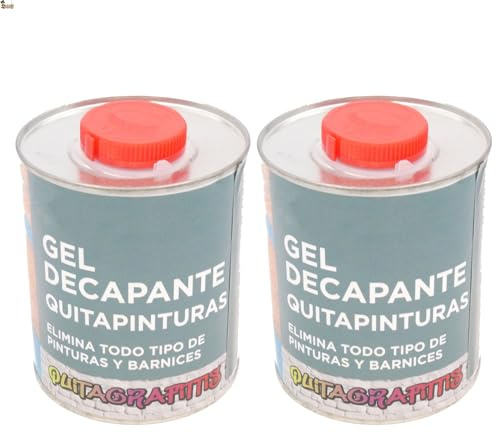 BricoLoco.com Quitapinturas decapante en gel. Pack 2x750 ml. Decapante pintura y barniz en madera, metal, ladrillo, pared, suelo. Limpiador graffiti. Quitar pintura y graffitis (2x750 ml.)