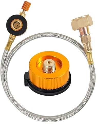 Ieron Gas Cartridge Adapter, Camping Gas Stove Adapter Valve Cartridge Adapter Gas Bottle Adapter for LPG, Propane Filling, Flat Cylinder, Bottle Adapter