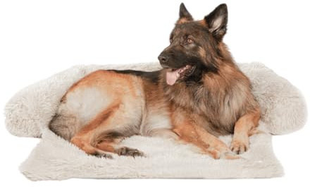 pfoten&nasen® Hundebett Sofa [Beige, L - 105x95cm], Sofabett Hund, Sofaschutz Hund, Wasserdicht Hundematte Waschbar, Hundekissen für Große, Mittelgroße und Kleine Hunde, Hundesofa.