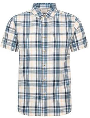 Mountain Warehouse Holiday Mens Cotton Shirt - Easy Care Shirt, Lightweight Casual Shirt, Mesh Lining Top - Spring Summer, Travelling, Camping & Hiking