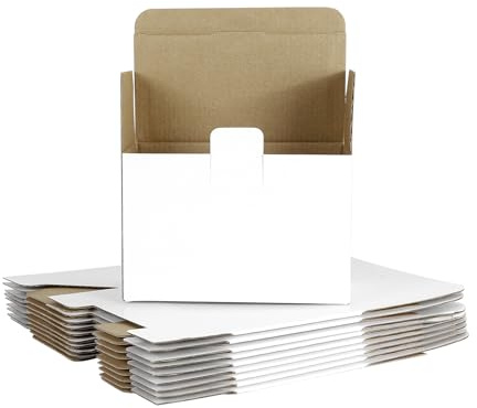 Ceozon Kleine Versandkartons, 17,8 x 9,4 x 11,7 cm, weiße Wellpappe, Verpackungskartons für Geschäftsverpackung, Versand, Geschenkbox, 10 Stück