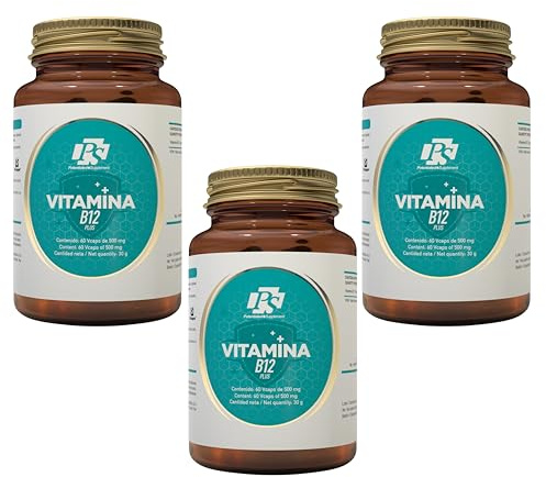 PS Vitamina B12 Plus - Vitamina B12 Vegana 2 µg (80% VRN), Cápsulas de Cianocobalamina para el Cansancio y Fatiga, B12 para Apoyo al Sistema Nervioso | 180 Cápsulas Vegetales