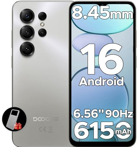 DOOGEE Note 56X Smartphone Android 16, 6150mAh, 6.56 HD+ 90Hz IPS, 24GB+64GB/2TB TF, 4G Telefono Cellular offerta Smartphone, 8.45 mm Ultrasottile, 8MP+5MP/Dual SIM/Octa Core/Face ID/GPS, Naturale