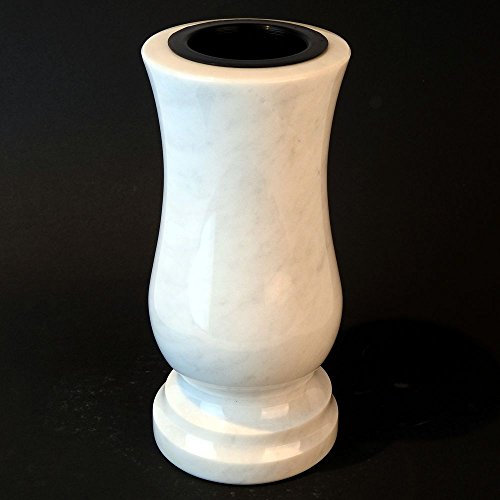 Designgrab Vase funéraire en marbre Blanc Taille M