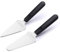 LEGERM Set di 2 Coltelli per Torte in Acciaio Inossidabile, Paletta Torta Liscia & Seghettata | Taglia Torte per Pizza & Dessert | Lavabile in Lavastoviglie e Adatto a Destri e Mancini (Nero)