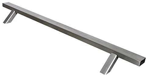 NAJDER Edelstahl Haustürgriff A2 Rechteckig Einseitig 45° / 1400mm Stossgriff Türgriff Stangengriff (Rechteckig Einseitig 45° / 1400mm)