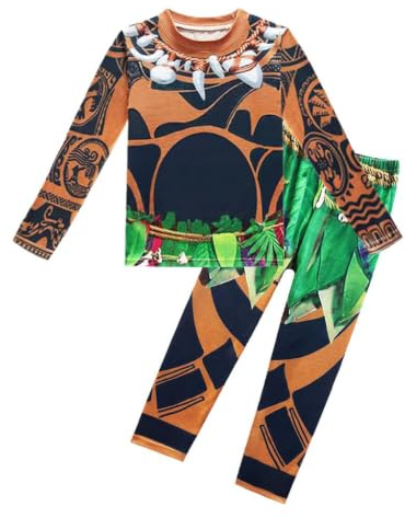 Lito Angels Costume Oceania per Bambino, Felpe Maglie a Manica Lunga e Pantaloni, Taglia 3-4 Anni, Marrone