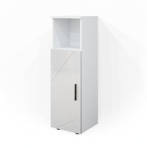 Vicco Midischrank Irma, Weiß Hochglanz, 30 x 95 cm