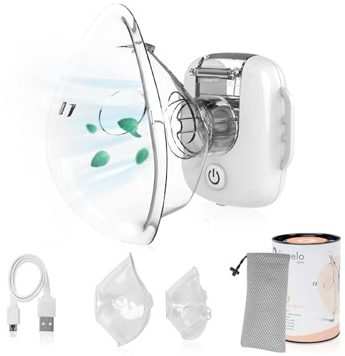 LIONELO Nebi Air Mask inalatore, nebulizzatore per bambini e adulti, silenzioso, compatto e portatile, per malattie dell'apparato respiratorio, infezioni e allergie, inalazione ad alta efficienza