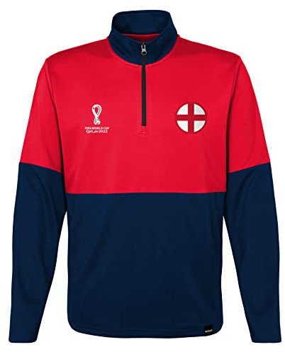 FIFA Herren Offizieller Weltmeisterschaft 2022 1/4-reißverschluss – England Reißverschluss zum Überziehen, Rot/Marineblau, L