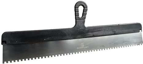 Skimflex Espátula dentada para monocouche y adhesiva, muesca de 6 mm, hoja con muescas de acero inoxidable de 600 mm, herramienta de renderizado para capas base, nivelación y extracción de bolsas de