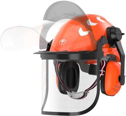 TOOLIOM Chainsaw Helmet with Mesh and Clear Visors, Ear Muffs