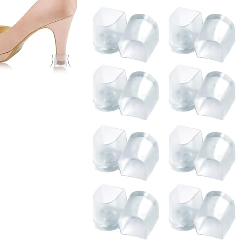 JSHshield Tapa de Tacón Latino, Tapones Protectores de Tacón Alto, Tapones de Talón, Copas Transparentes de Cubierta de Tacón Alto Perfectas para Bodas, Carreras, Ocasiones Formales y Eventos