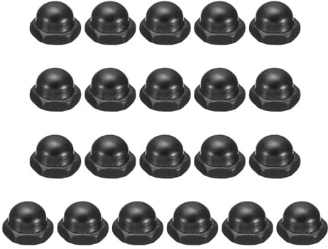 PATIKIL M8x1.25 Acorn Hex Bolt Covers, 25 Pcs Dome Head Carbon Steel Hexagon Decorative Cap Nuts for Home Repair, Industrial Equipment Fasteners, Black
