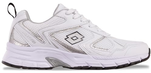 Lotto Zapatillas Unisex, Color Blanco/Plateado, 39 EU, Blanco y Plateado, 39 EU