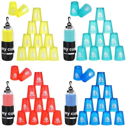 yeesport Vasos apilables deportivos, juego de entrenamiento de velocidad para competición de desafíos, vasos apilables de plástico 22