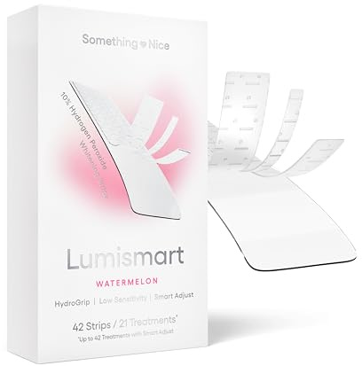 Something Nice Lumismart Whitening Strips - Dentist-Designed, Enamel Safe, up to 42 Treatments with Smart Adjust - Teeth Whitening Strips in Watermelon for Sensitive Teeth