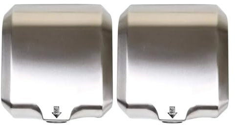 Secador de manos, Secador de manos comercial de acero inoxidable, 1800 W, automático, de alta velocidad, resistente, pulido opaco, paquete de 2,Poder como un elefante