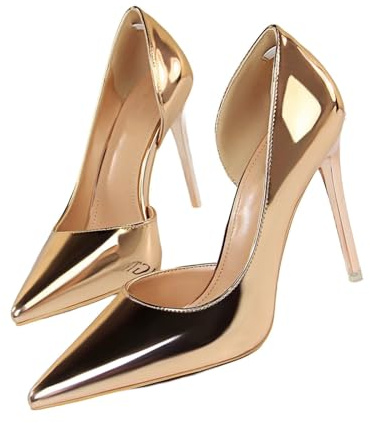 Scarpe Donna Tacco Alto Classico Punta Chiusa Scarpe Decolte Eleganti Primavera Sexy Sandali con Tacco Tacchi a Spillo Sposa Scarpe da Ufficio Feste per Affari E Lavoro Slip-On Scarpe da Sposa
