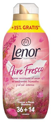 Lenor Aire Fresco Suavizante Para Ropa Frescor A Flores Silvestres 50 Lavados, 700ml, Frescor Resistente Al Secar En Ambientes Húmedos O Al Sol Intenso
