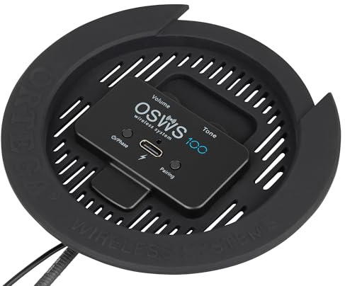 Ortega Guitars Wireless System Pickup – Pickup for Guitars with a 100 mm Soundhole – Rechargeable – Black (OSWS100)