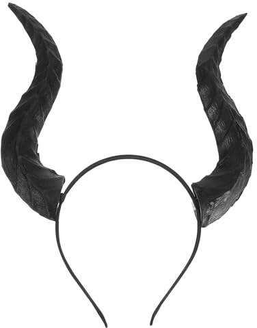 YARNOW Avtagbart Hornpannband med Flexibla Oxhorn i Svart Bekvämt Cosplay-hårband för Halloween Festkläder och Karneval Passar de Flesta Vuxna