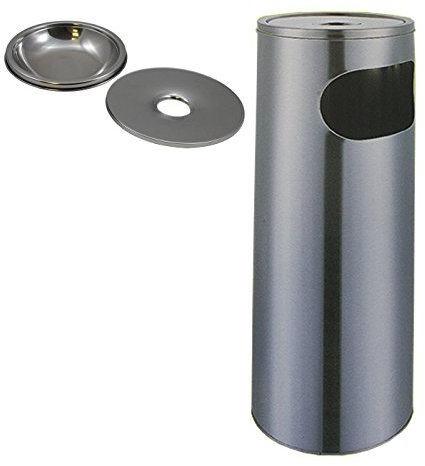 Papelera de pie con cenicero metal 58 x 20,5 x 20,5 cm