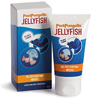 Post Pungello, Jellyfish, Gel Post Puntura Meduse, Gel Lenitivo, Emolliente e Rinfrescante a Base di Cloruro di Alluminio, Aloe Vera, Calendula e Acido Ialuronico, Adatto per Bambini e Adulti, 50 Ml