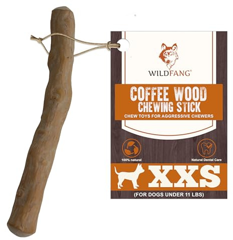 Wildfang® Coffee Wood Dog Chew XXS - Durable Dog Toys for Aggressive Chewers, Dental Stick for Teething Puppy, Training for Chewing Muscles, Coffee Tree Sticks for XX-Small Dogs (Under 5kg)