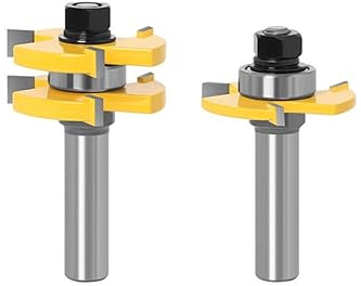 2 st/set Plywood-fräs- och spårfrässats, 8 mm 12 mm 12,7 mm skaft T-spårfräs for skärverktyg for träverk (Size : 12mm shank)