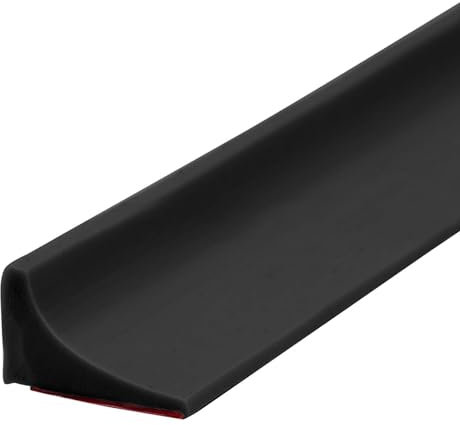200cm Joint Porte Douche, Barrière de Douche Pliable, Silicone Seuil de Douche Barrage D'Eau Autocollante, Barrage d Eau de Seuil de Douche, Joint Pare Baignoire, pour Baignoire, Coins, Évier (Noir)
