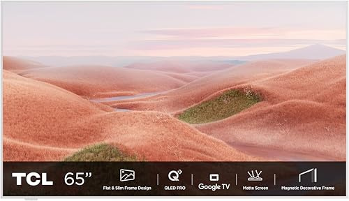 TCL A300W QLED 4K Ultra HD da 65 pollici NXTVISION, 4K HDR PRO, display opaco, Smart TV supportata da Google TV (Dolby Vision IQ e Atmos, Motion Clarity Pro a 144 Hz)