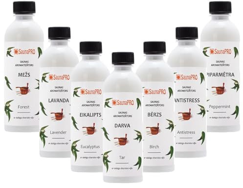 SaunaPRO Saunaaufguss SET Saunaduft 7 x 500 ml Konzentrat Aufguß
