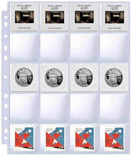 Paquete de 30 fundas con 600 bolsillos 2x2 pulgadas, páginas resistentes para carpeta de 3 anillos, 20 bolsillos para fotos