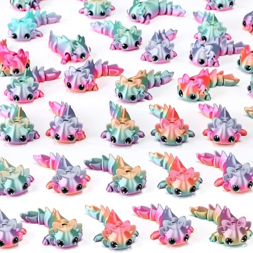 Soulchen 12 piezas de figuras de ajolote impresas en 3D, mini juguetes sensoriales para regalos de fiesta de cumpleaños, suministros de fiesta de cumpleaños, figuras de animales pequeños para Navidad