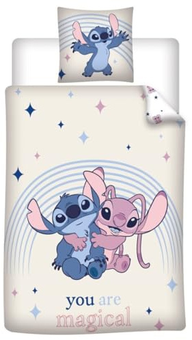 Stitch y Angel Magical Funda Nórdica Cama 90 140x200 + Funda Almohada 65x65