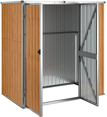 ACAGALA Casetta per attrezzi in metallo, 161 x 89 x 161 cm, armadietto da giardino, resistente alle intemperie, in metallo con doppie porte, ideale per attrezzi da giardino e biciclette, in acciaio