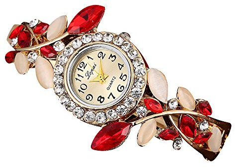Armbandsur damklocka dammode damklocka analog klocka kvinnor, Röd, En storlek